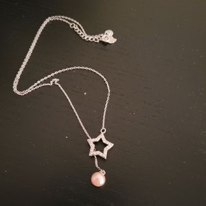 Vantel Pearl Star Necklace with hanging pearl
